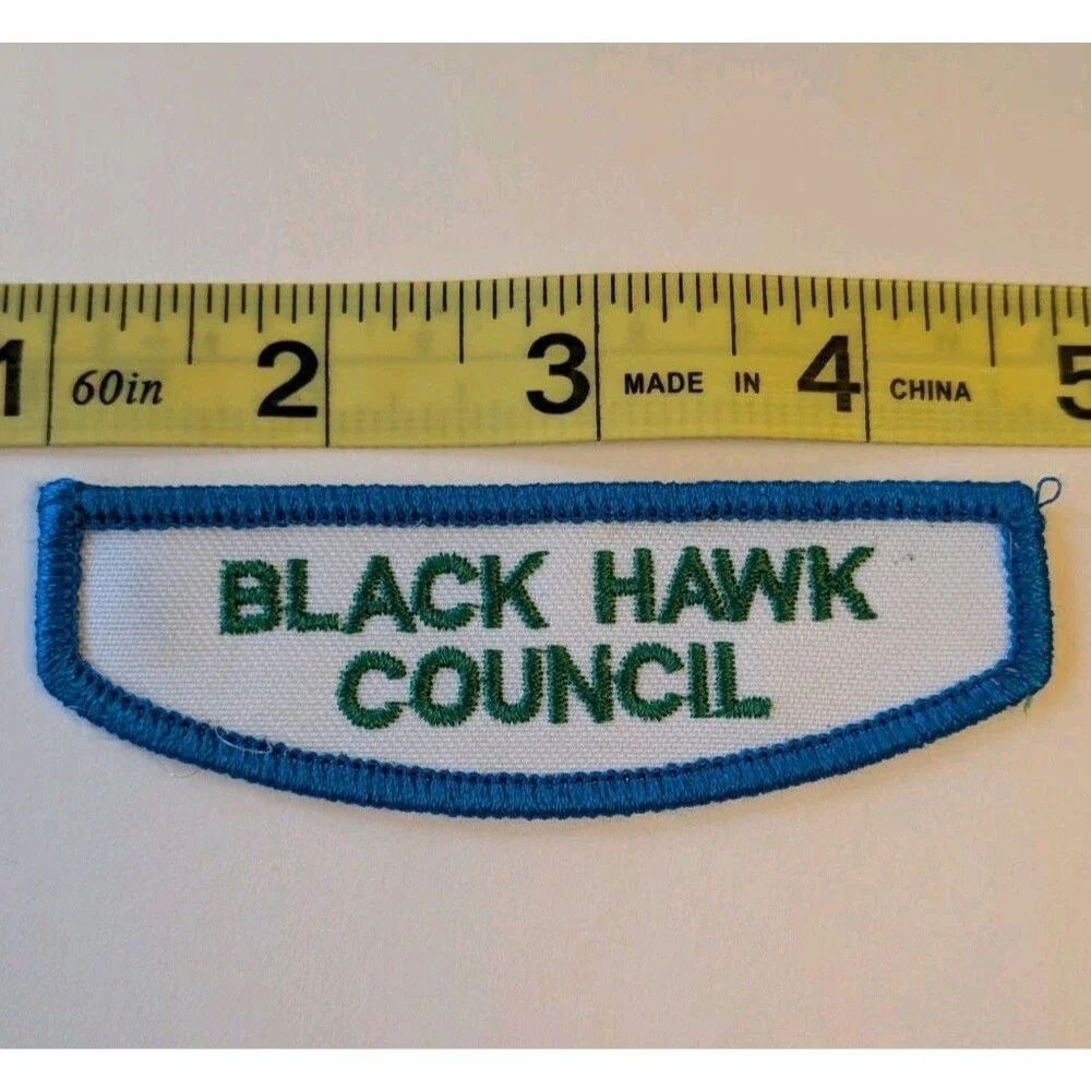 VTG 1990s Girl Scouts USA Wisconsin Black Hawk Council Troop ID Patch Badge Set